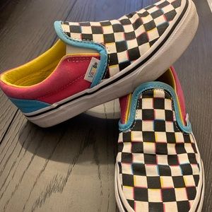 Girls Slip-On Checkerboard Vans
